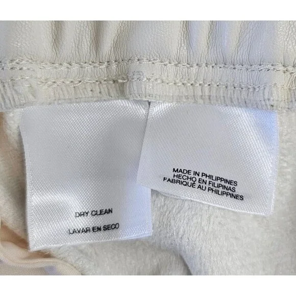 Anne Klein White Faux Leather Women's Cropped Pants Size XL